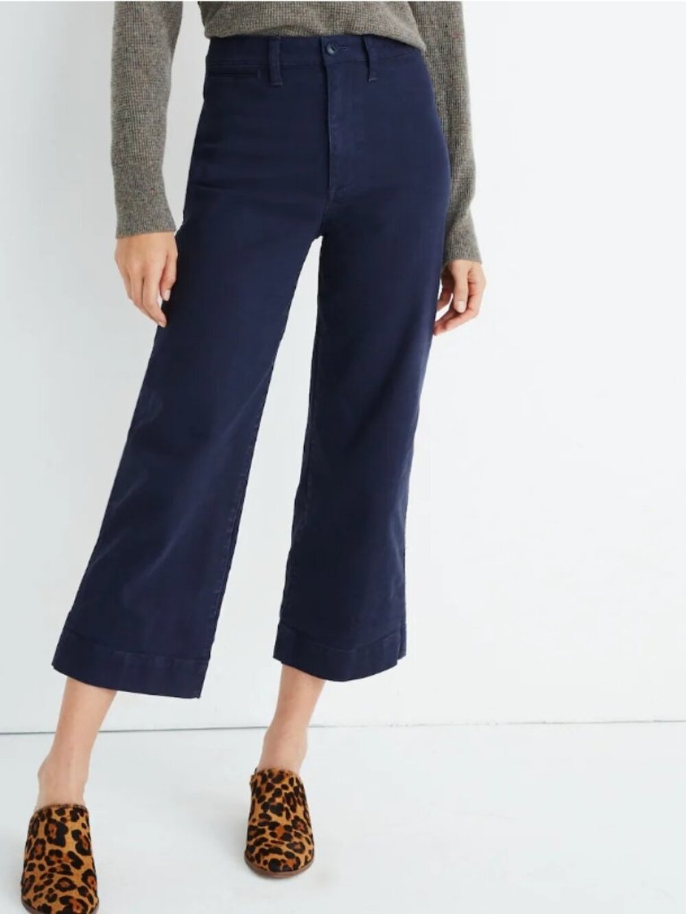 NWT MADEWELL Slim Emmett Wide-Leg Crop Pants Welt Pockets Size 24